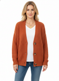 Women's Cardigan with Soft Knit and V-Neckline
