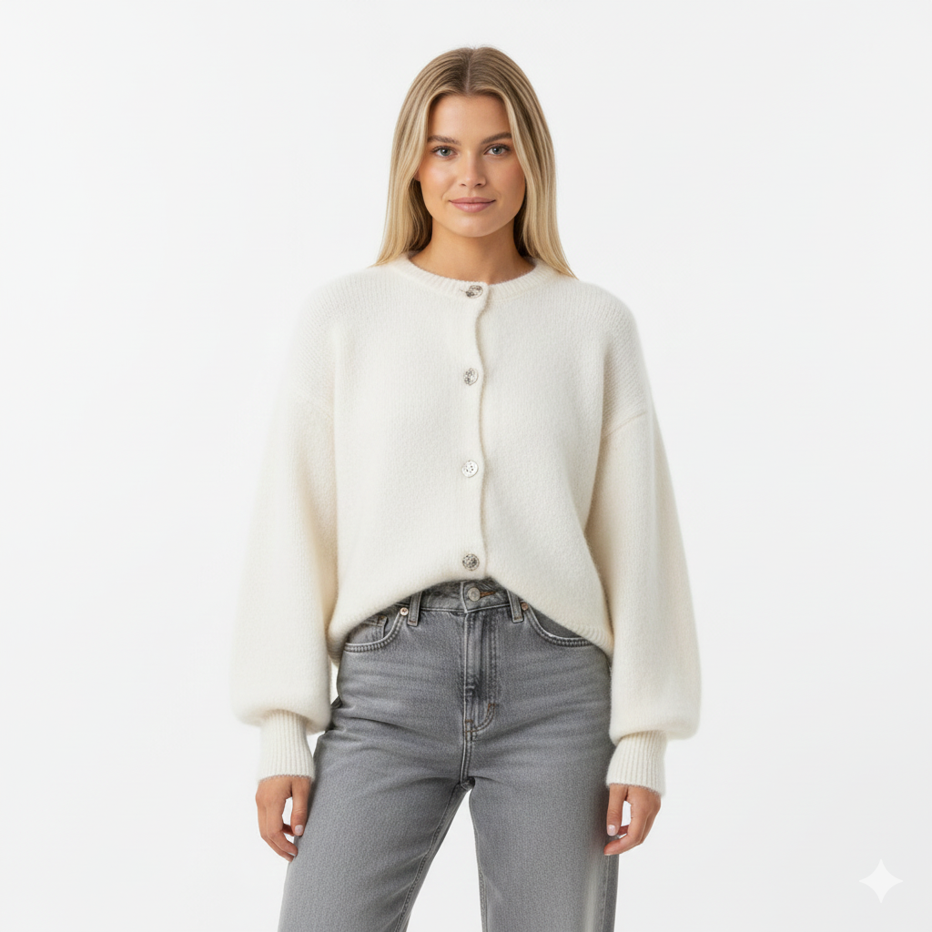 Women's Cardigan with Soft Knit Fabric for Winter