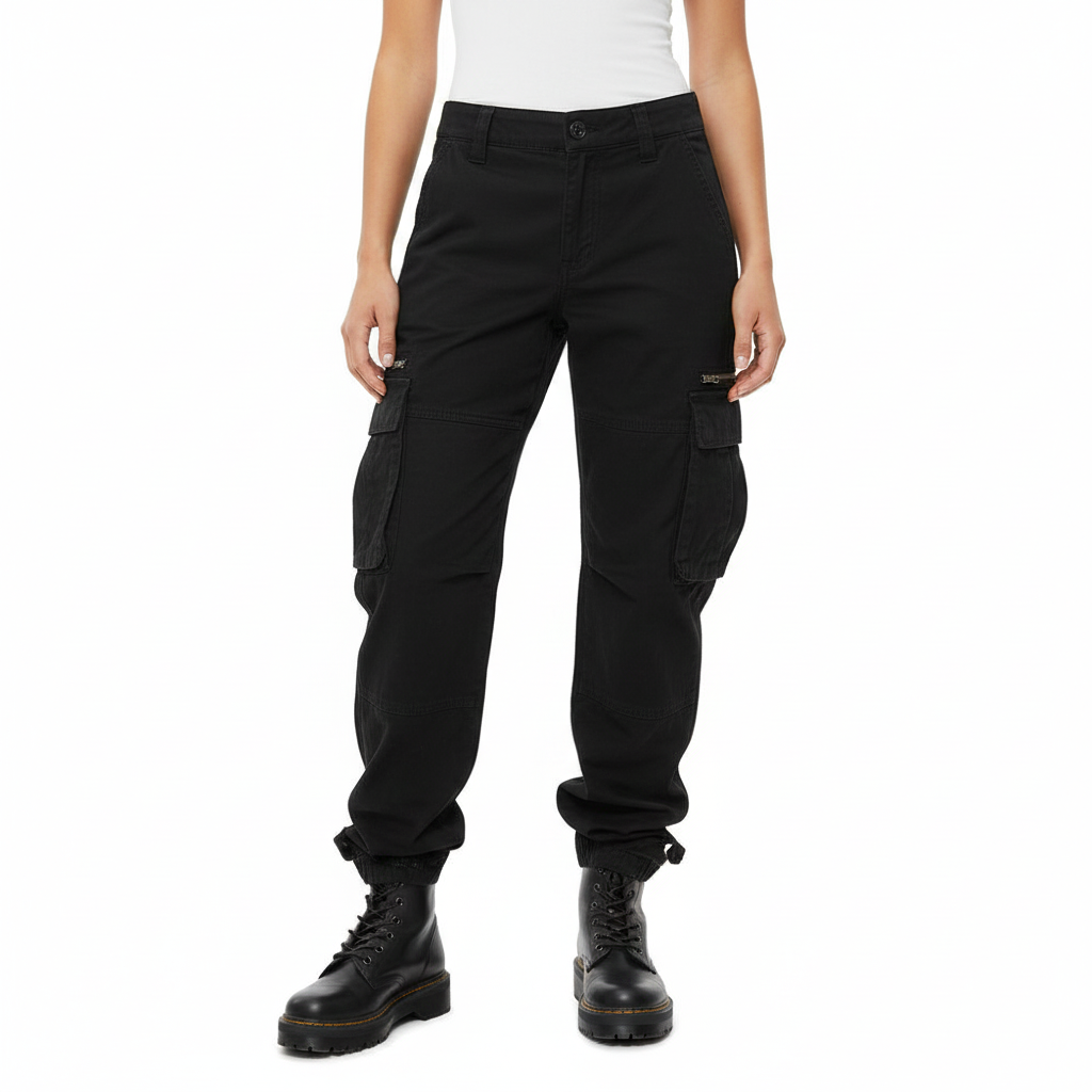 Women's Cargo Pants with Cotton Fabric and Casual Style