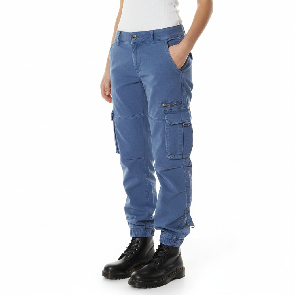 Women's Cargo Pants with Cotton Fabric and Casual Style