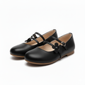 Women's Ballet Flats with Delicate Flower and Double Strap