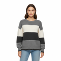 Women's Striped Sweater with Warm Knit Design