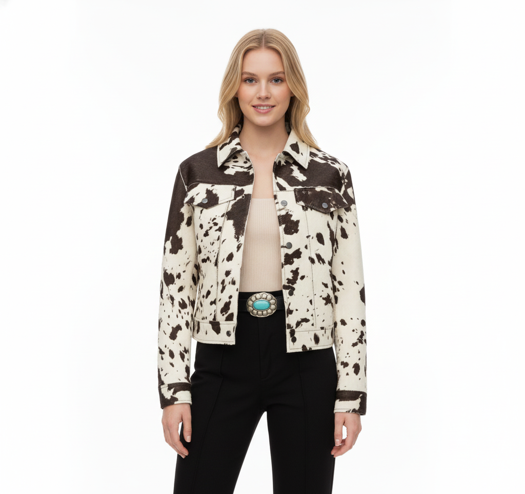 Women's Jacket with Cow Pattern