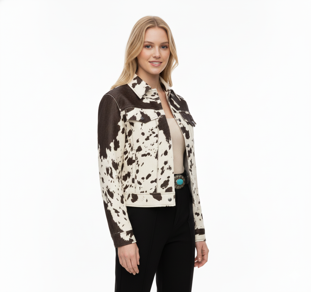 Women's Jacket with Cow Pattern