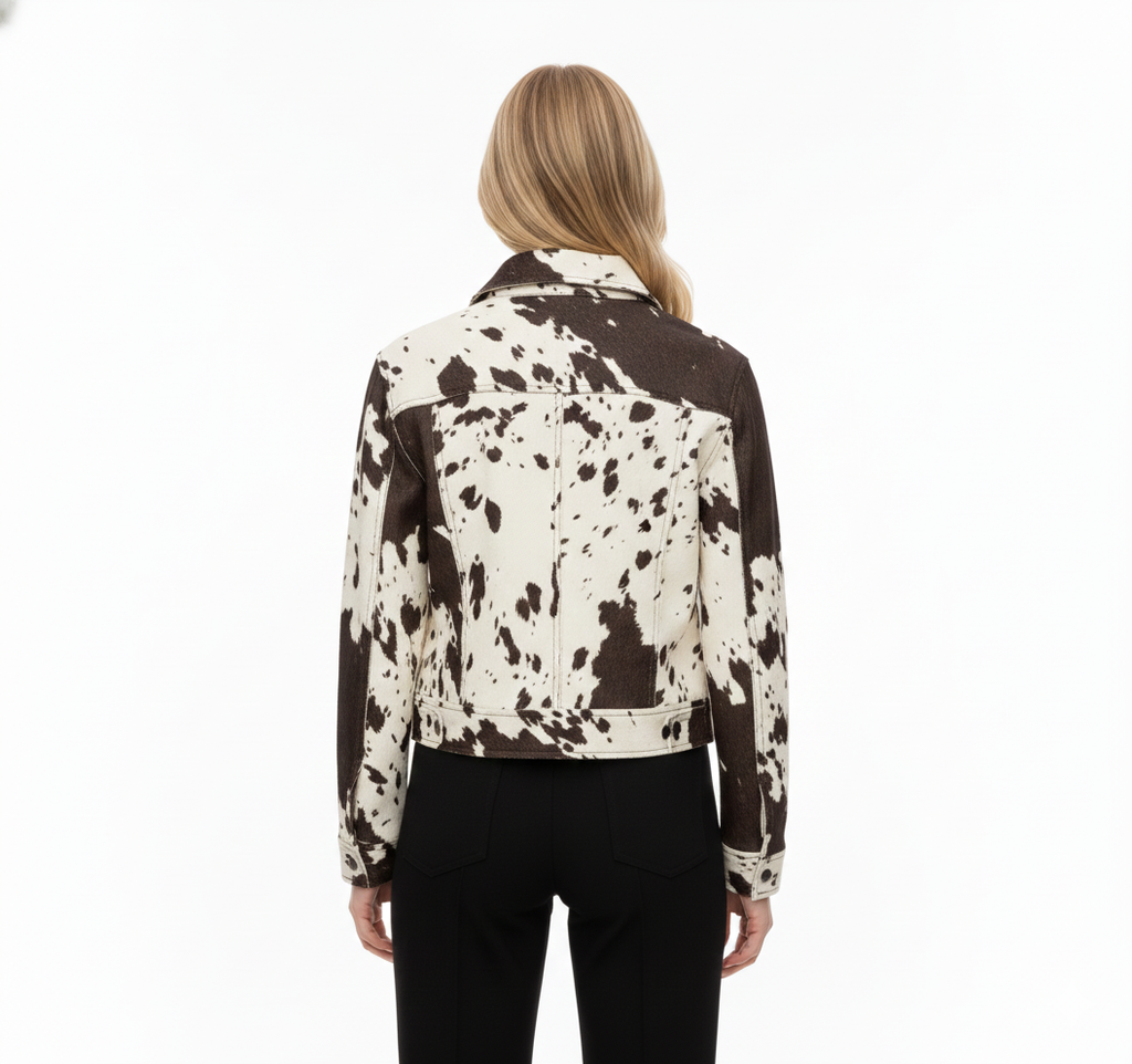 Women's Jacket with Cow Pattern
