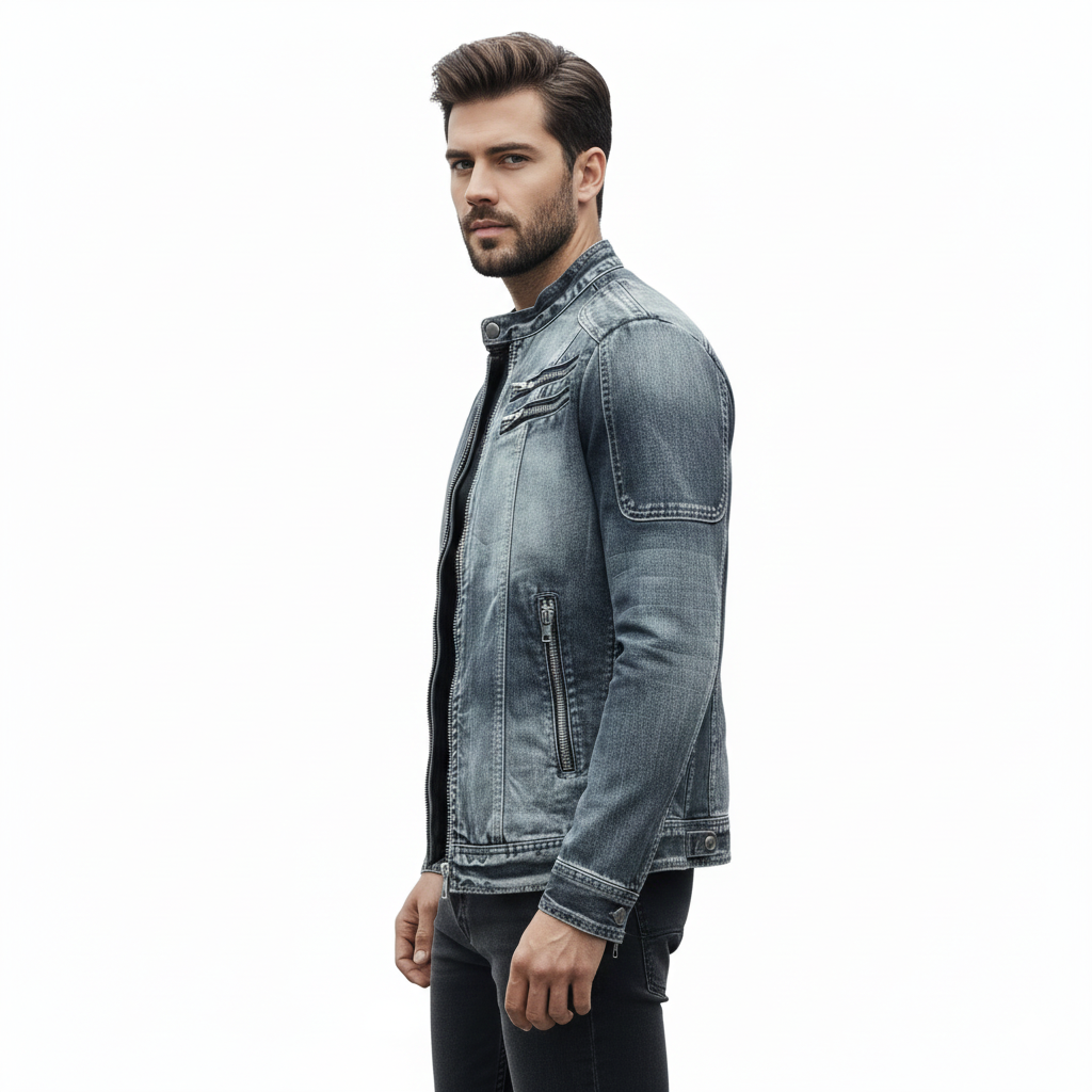 Men's Denim Jacket with Modern Style and Durability