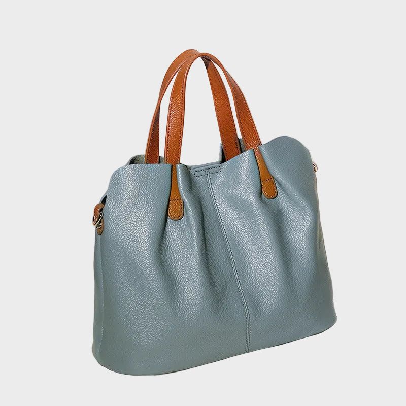 Alana Women's Cowhide Leather Litchi Grain Handbag, view 8