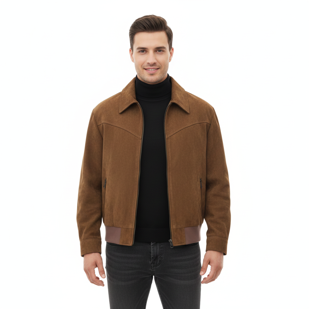 Men's Leather Coat with Modern Style