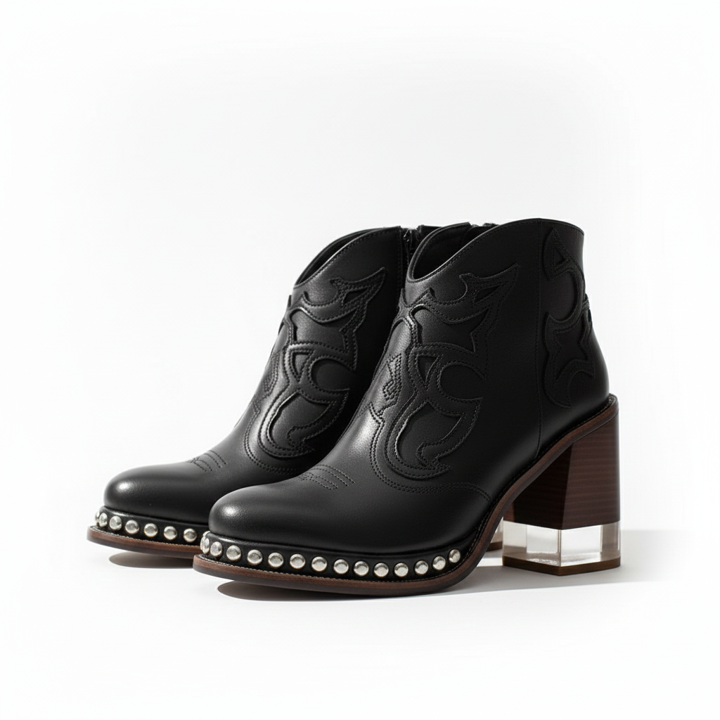 Women's Ankle Boots with Leather Upper and Lasting Comfort