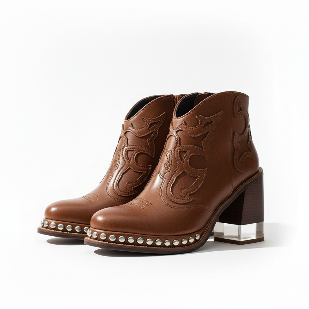 Women's Ankle Boots with Leather Upper and Lasting Comfort