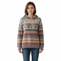 Women's Hoodie with Ethnic Retro Style and Loose Fit