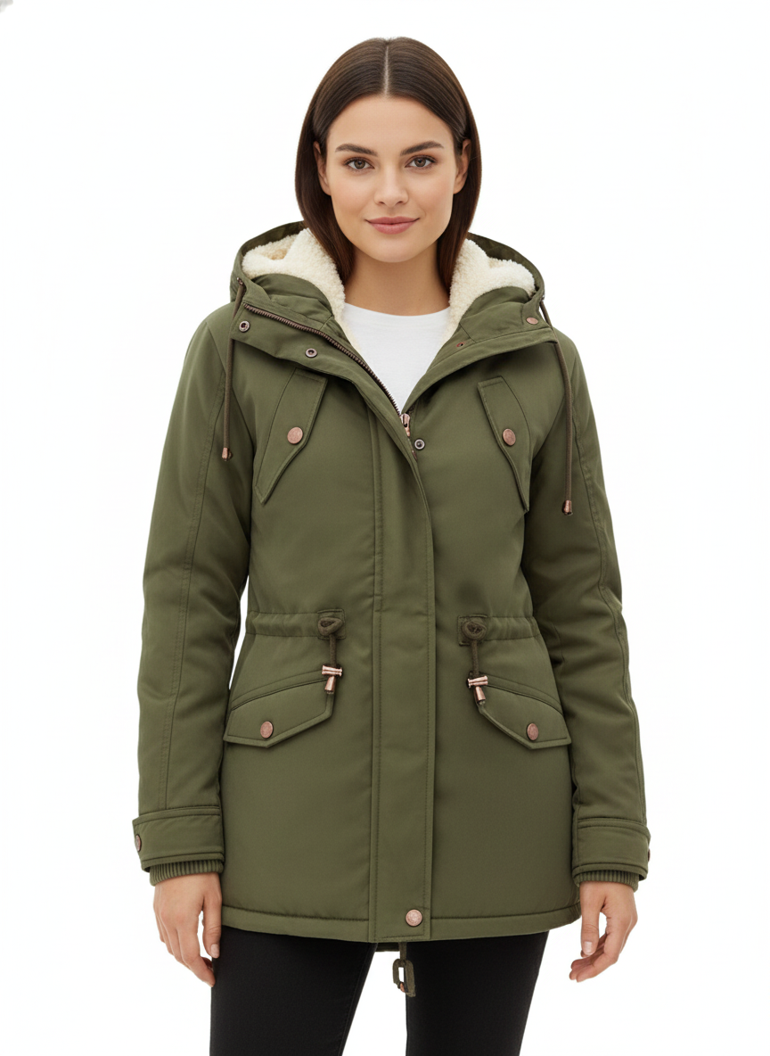Women's Winter Jacket with Waterproof Hood and Lining