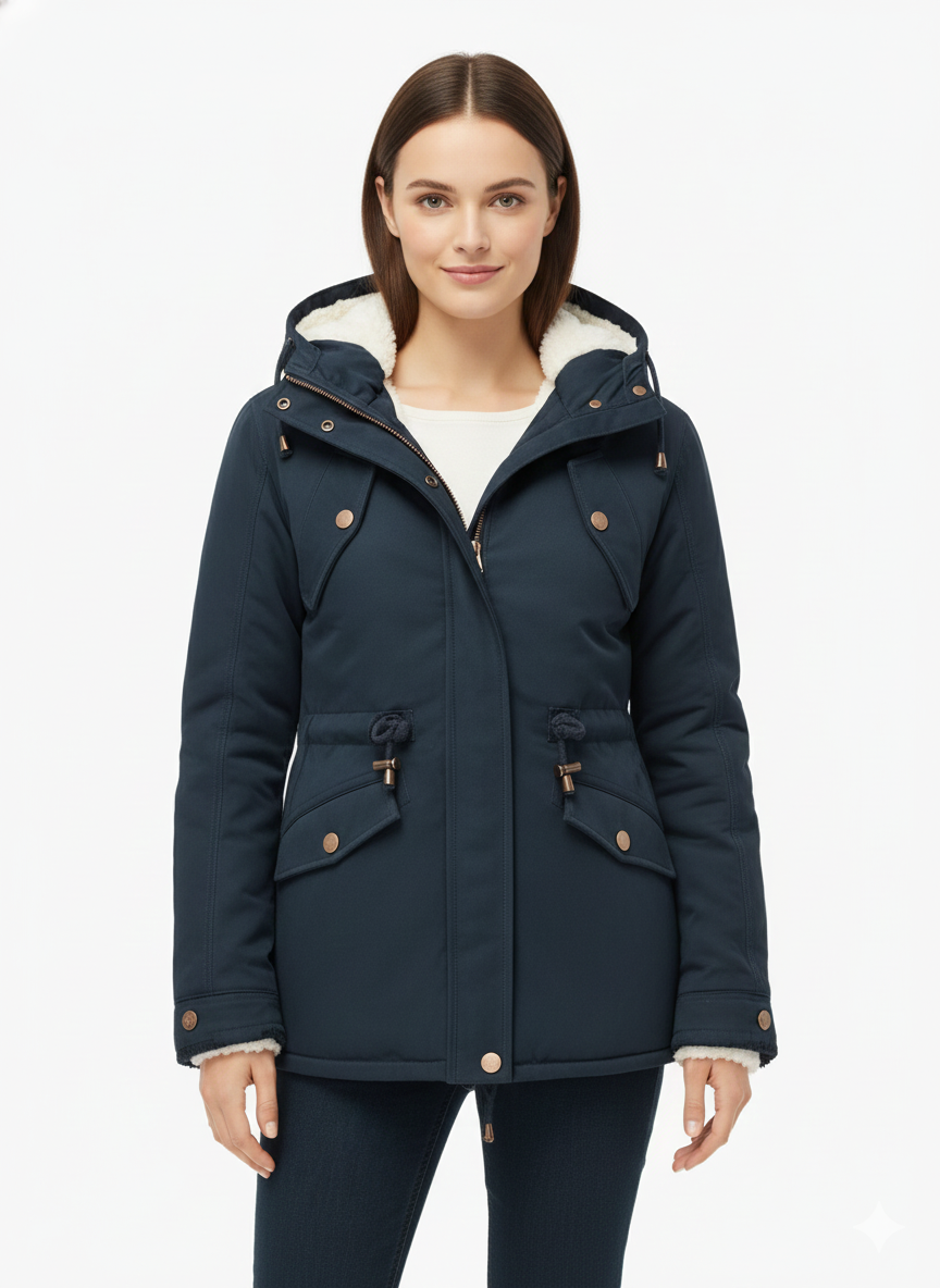 Women's Winter Jacket with Waterproof Hood and Lining