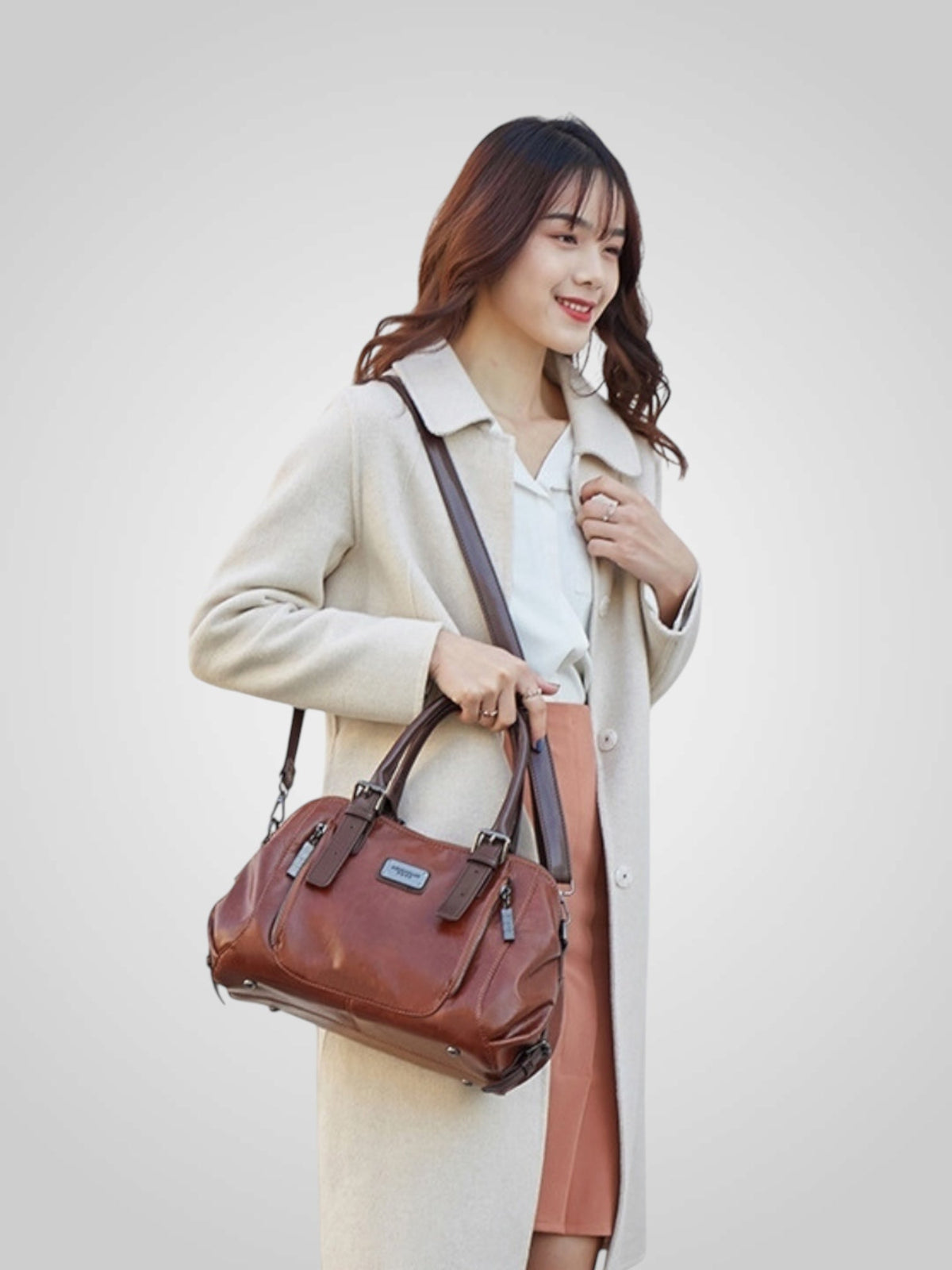 Villa Women's Plain Leather Handbag, view 4