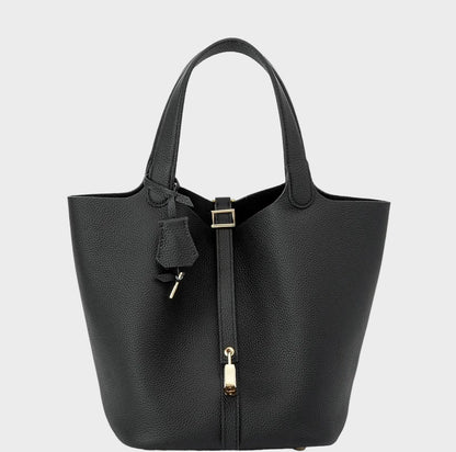 Kate Women's Pebbled Texture Lock Detail Handbag, view 16