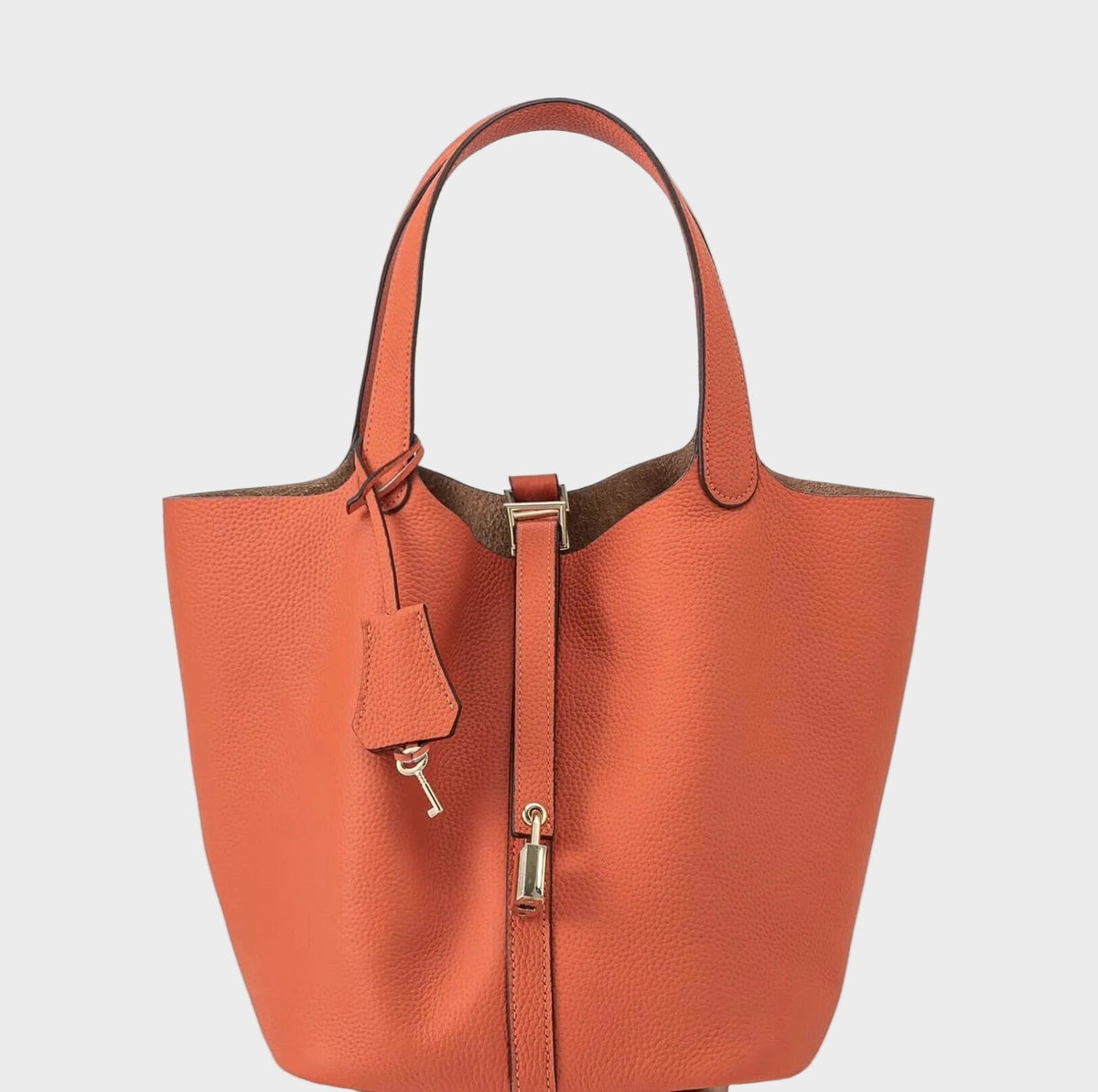 Kate Women's Pebbled Texture Lock Detail Handbag, view 17
