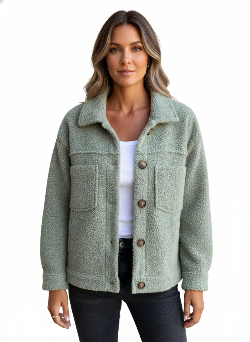 Women's Teddy Jacket with Fleece Effect