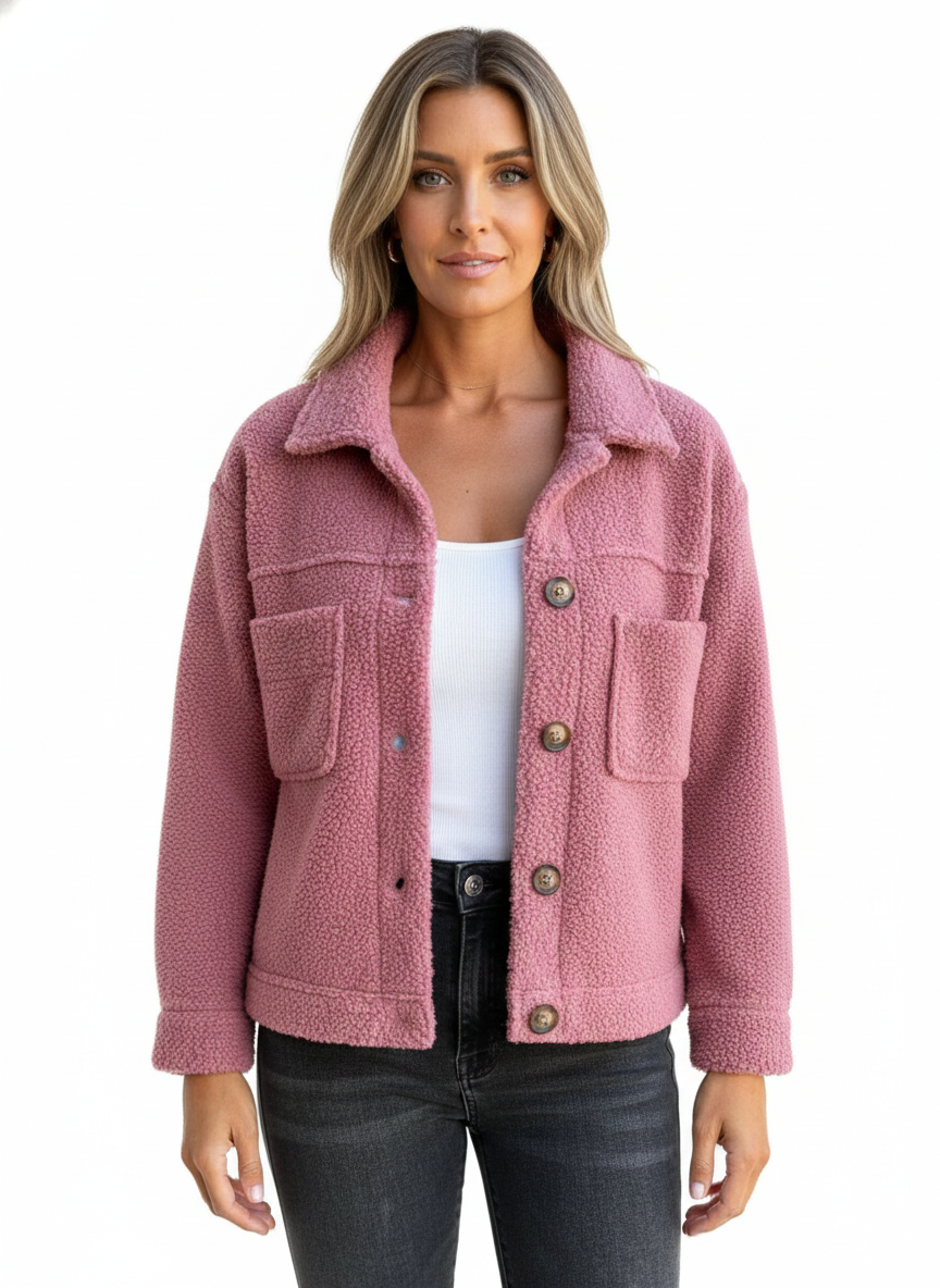 Women's Teddy Jacket with Fleece Effect