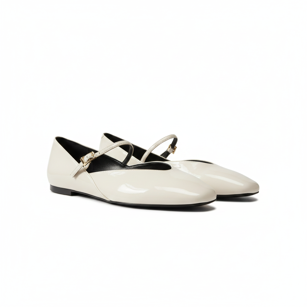 Women's Ballet Flats with Glossy Patent Finish