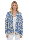 Women's Cardigan with Floral Pattern and Round Neckline