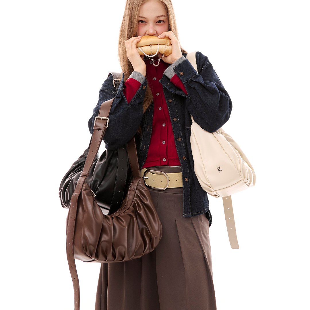 Chara Women's Croissant Shaped Faux Leather Crossbody Bag, view 7