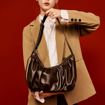 Chara Women's Croissant Shaped Faux Leather Crossbody Bag, view 3