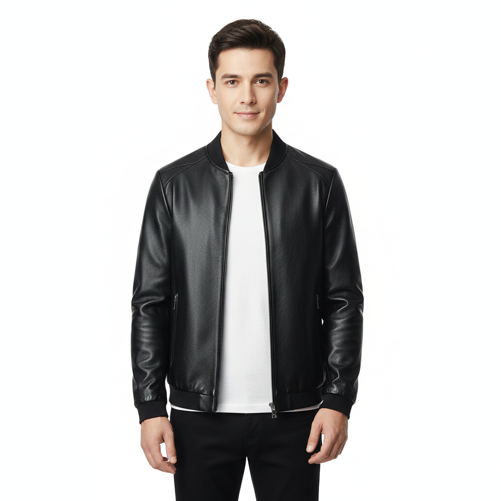 Men's Jacket with Durable Leather and Timeless Style