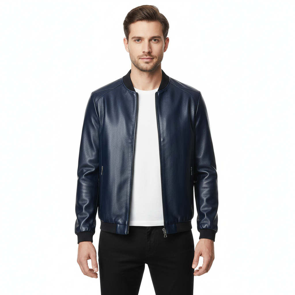Men's Jacket with Durable Leather and Timeless Style