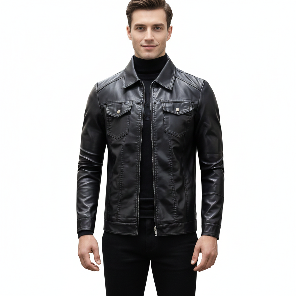 Men's Leather Jacket with Timeless and Durable Style