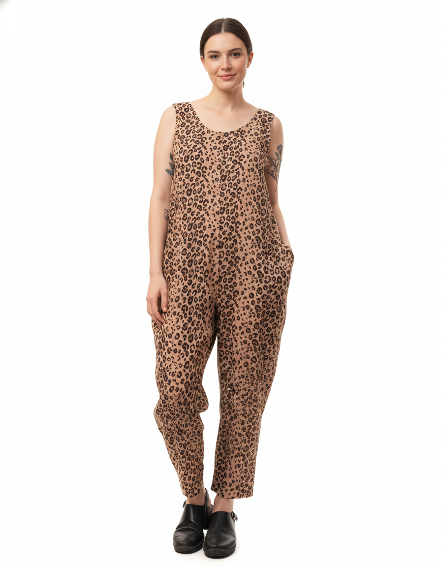 Women's Jumpsuit with Tiger Print
