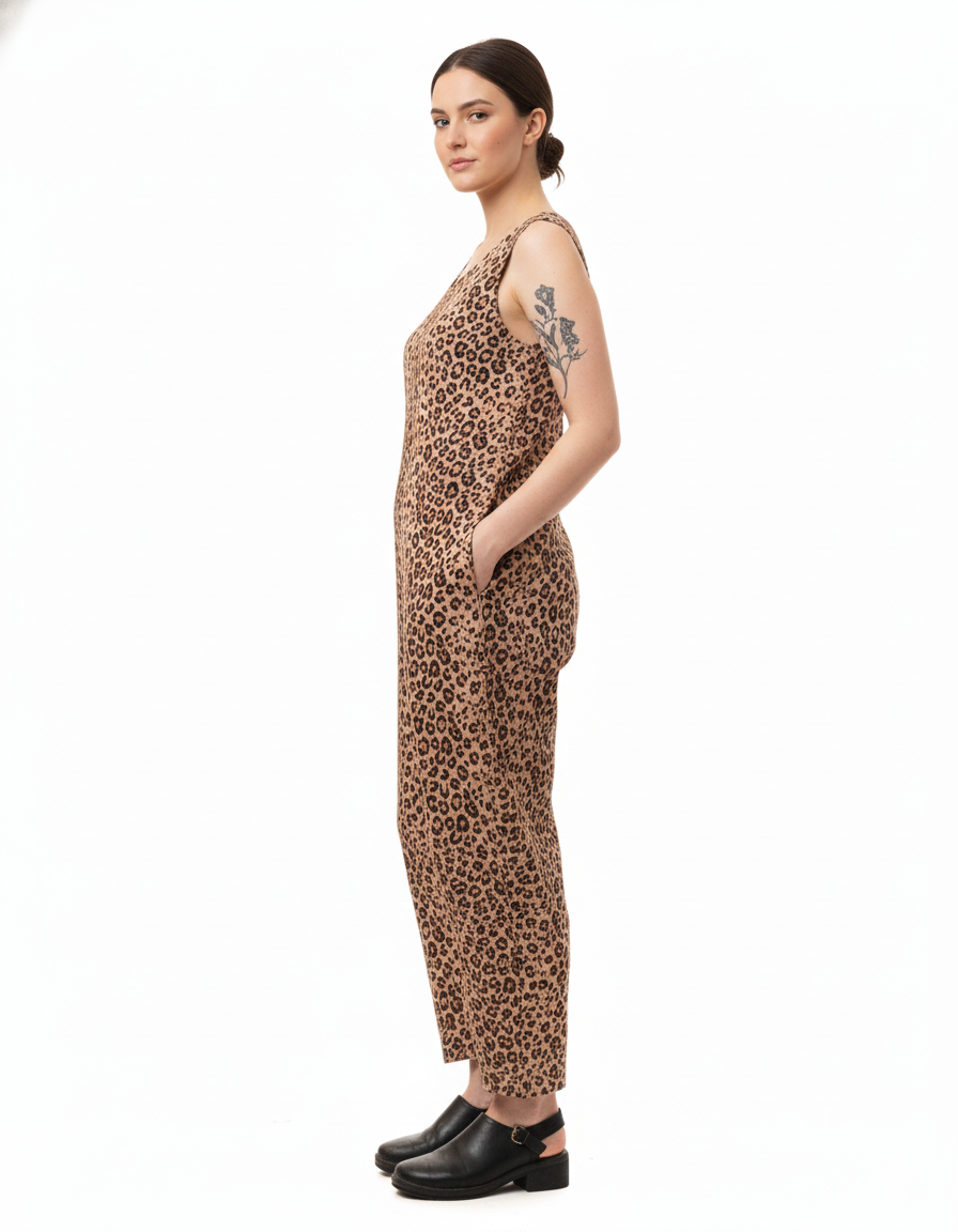Women's Jumpsuit with Tiger Print