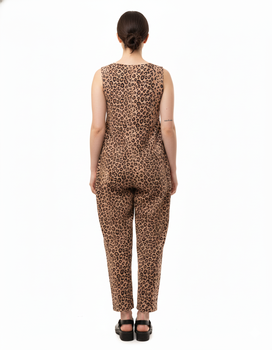 Women's Jumpsuit with Tiger Print