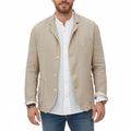 Men's Jacket with Cotton and Linen Fabric