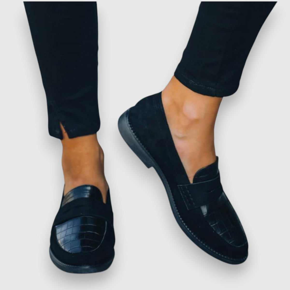 Mariluz Women's Black Slip On Loafers, view 1