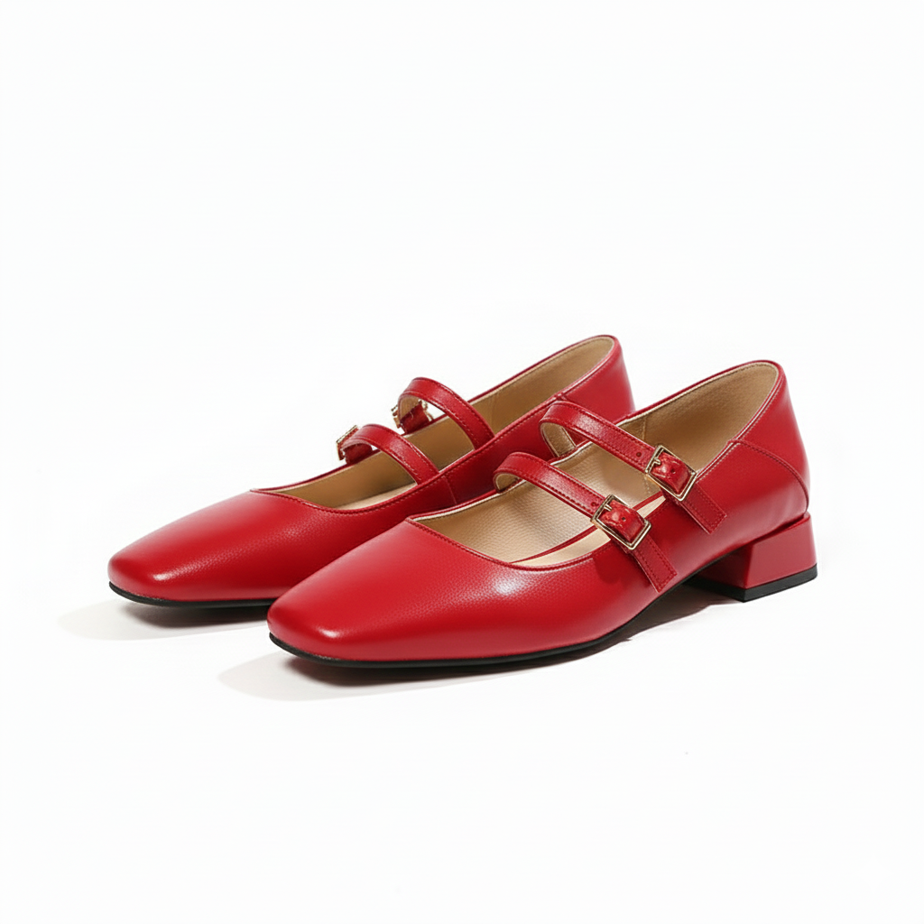 Women's Ballet Flats with Double Strap