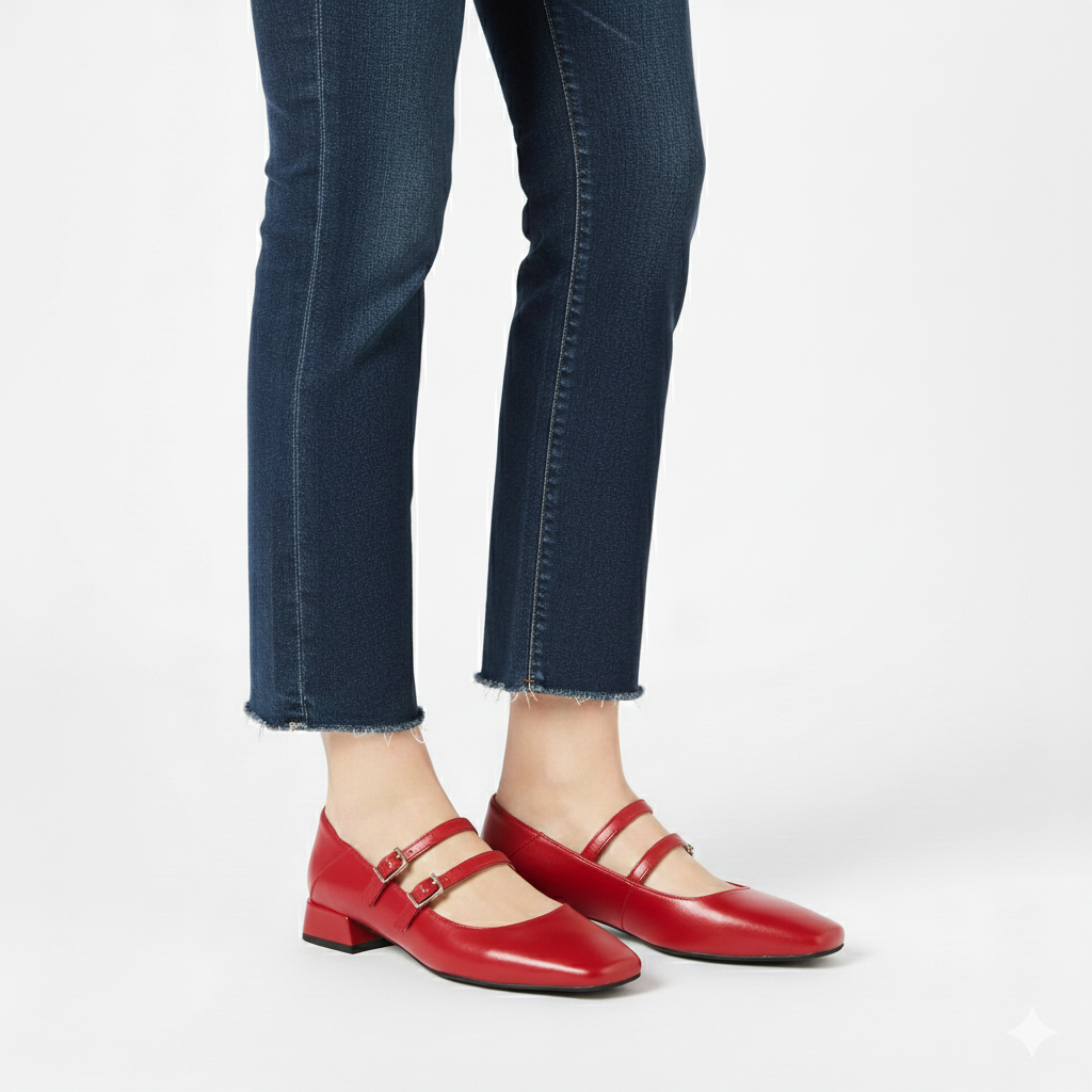 Women's Ballet Flats with Double Strap