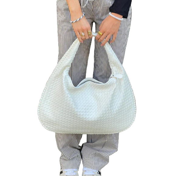 Women's Hobo Handbag with Woven Design and Spacious Interior