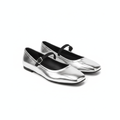 Women's Ballet Flats with Metallic Finish and Square Toes