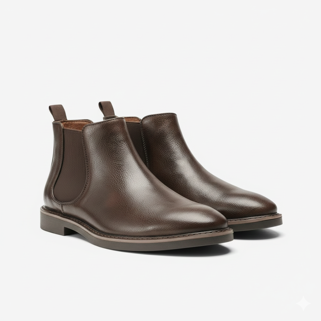 Men's Shoes with Leather Upper and Lasting Comfort