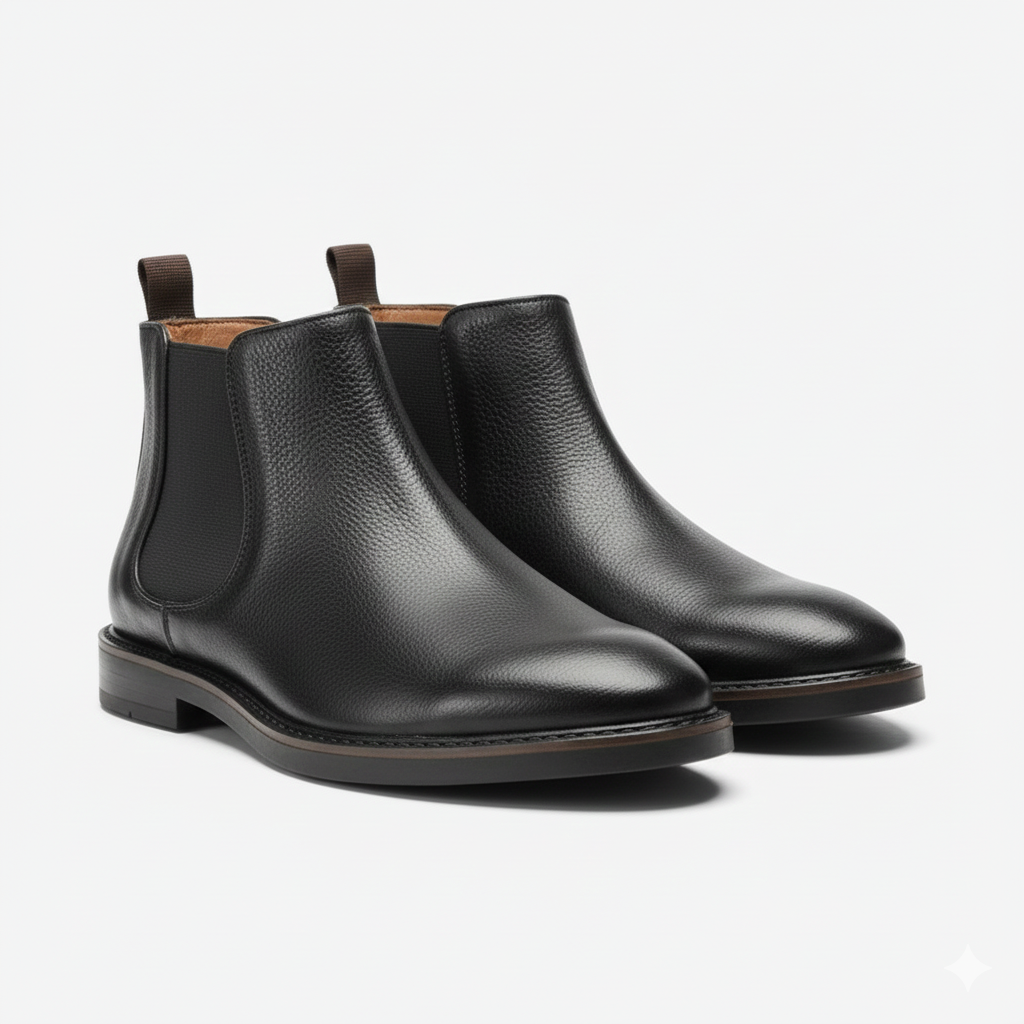 Men's Shoes with Leather Upper and Lasting Comfort