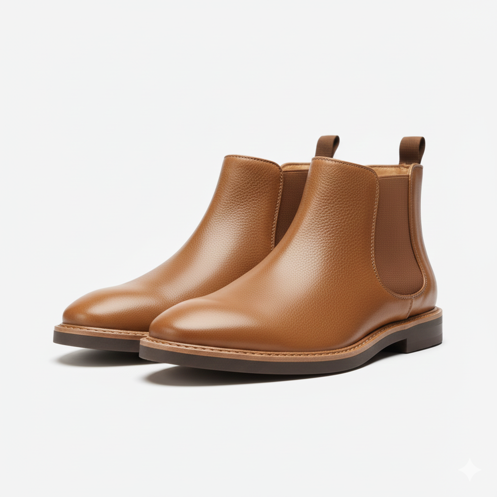 Men's Shoes with Leather Upper and Lasting Comfort