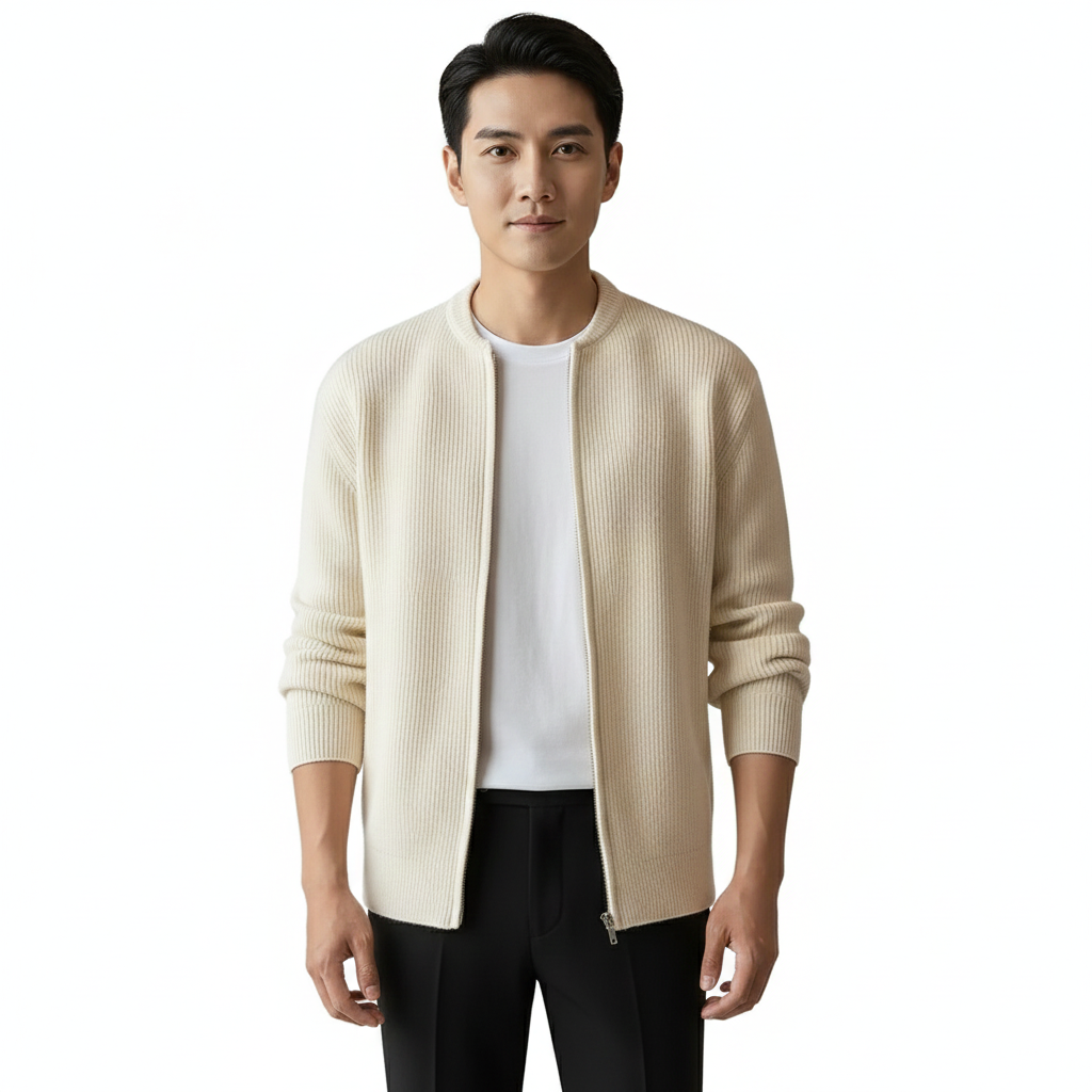 Men's vest with zip closure and warm design