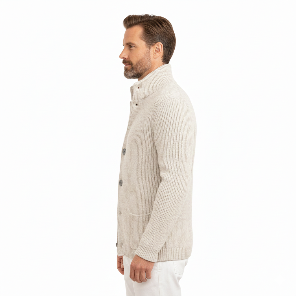 Men's Knit Cardigan with Versatile Design for Everyday Use
