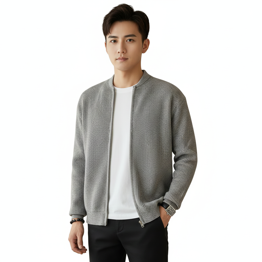 Men's vest with zip closure and warm design