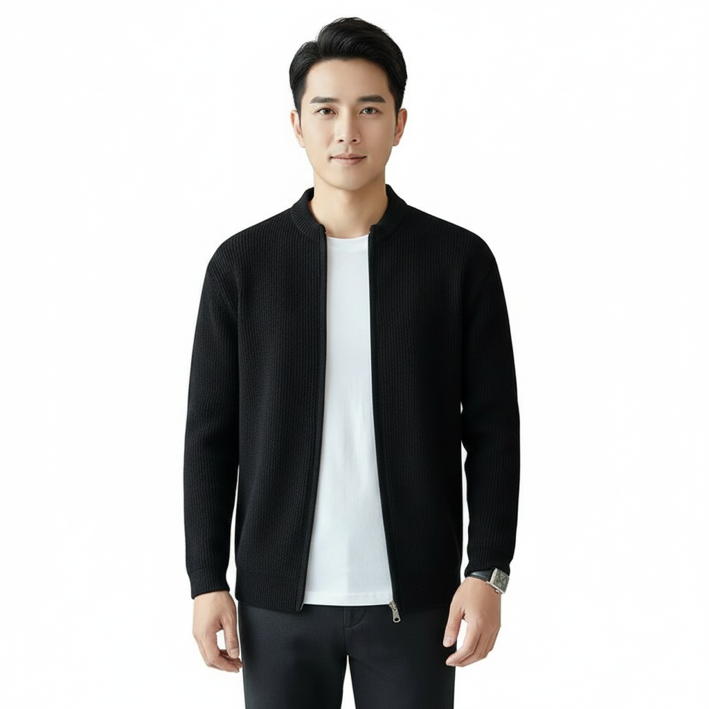 Men's vest with zip closure and warm design