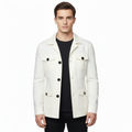 Men's Jacket with Button-Front Closure and Multiple Pockets