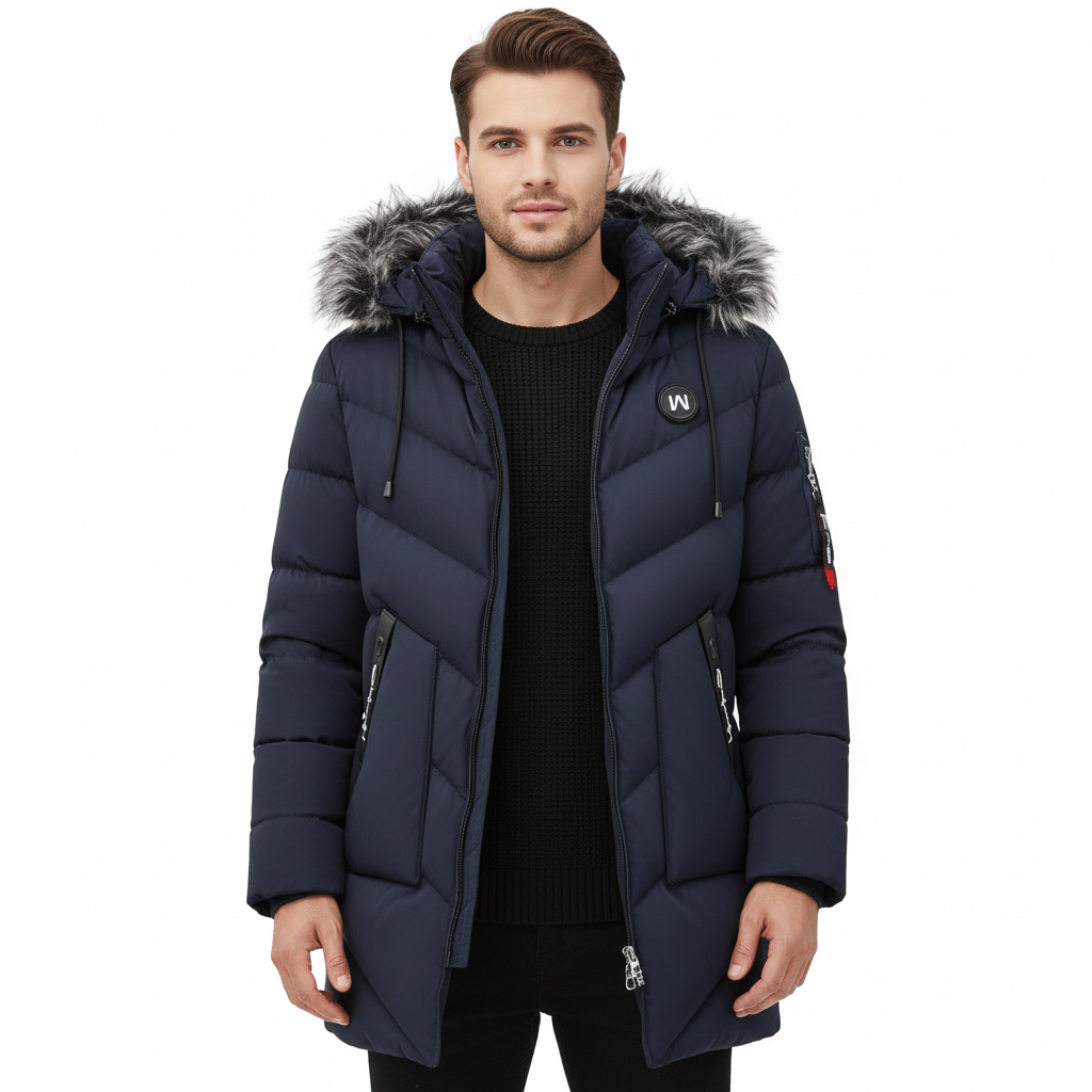 Men's Winter Coat with Warm Insulation and Waterproof Material