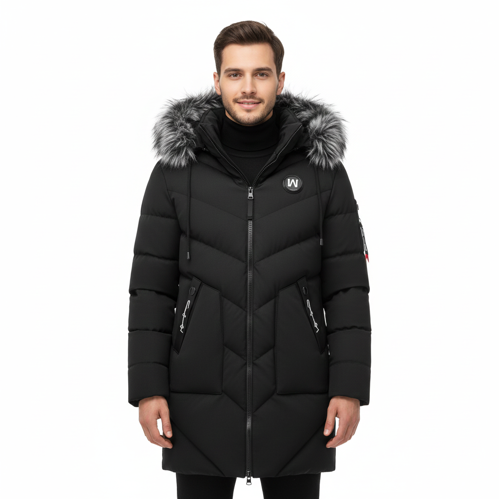 Men's Winter Coat with Warm Insulation and Waterproof Material