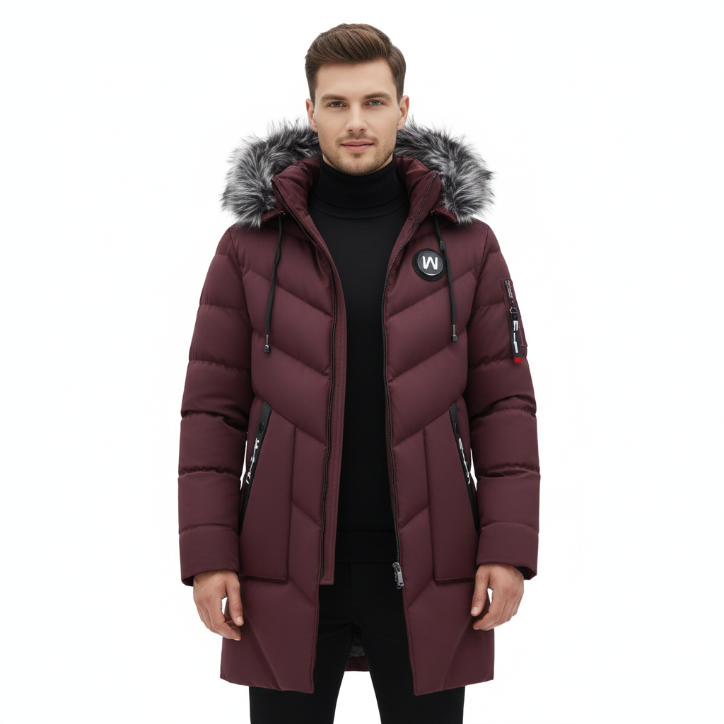 Men's Winter Coat with Warm Insulation and Waterproof Material