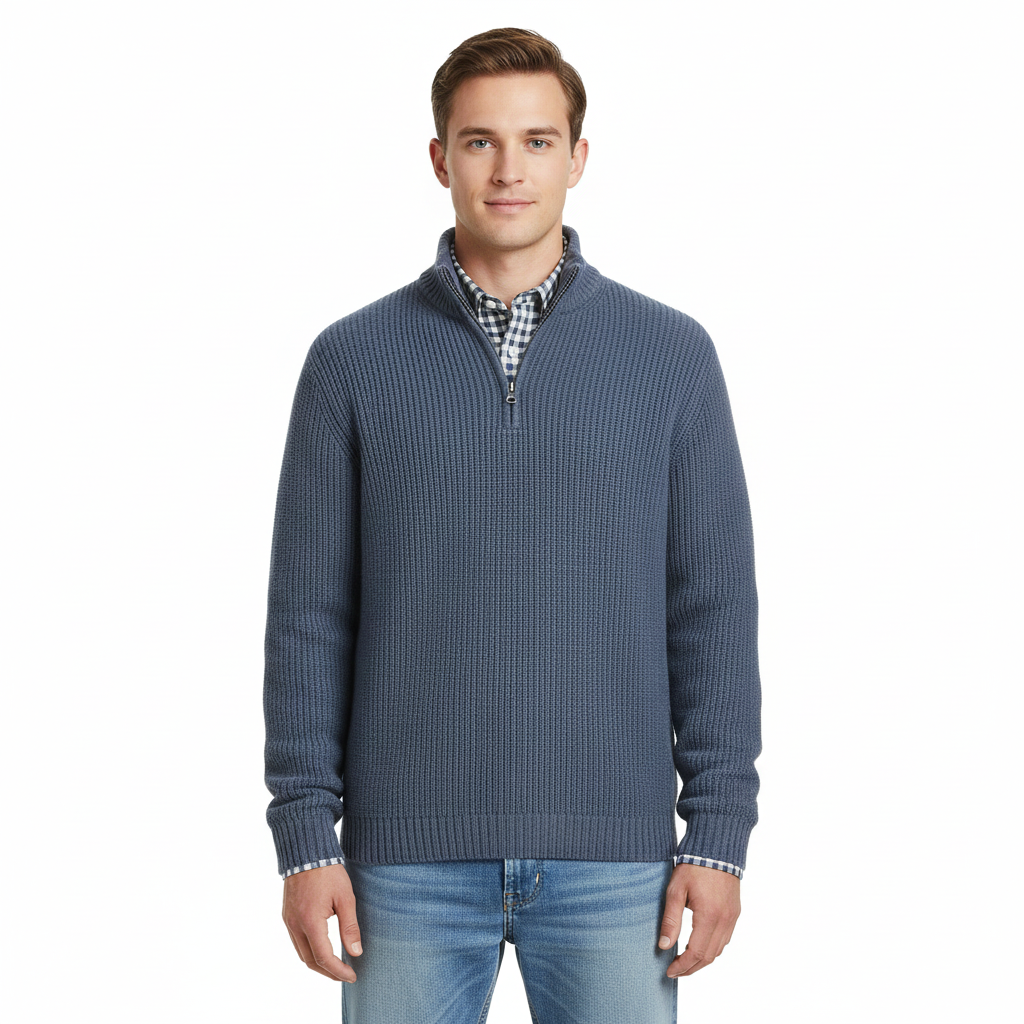 Men's Zip-Up Hoodie with Long Sleeves